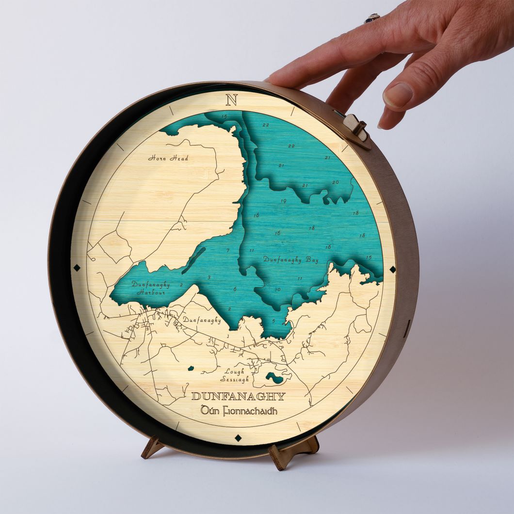 Donegal collection round wooden 3d maps
