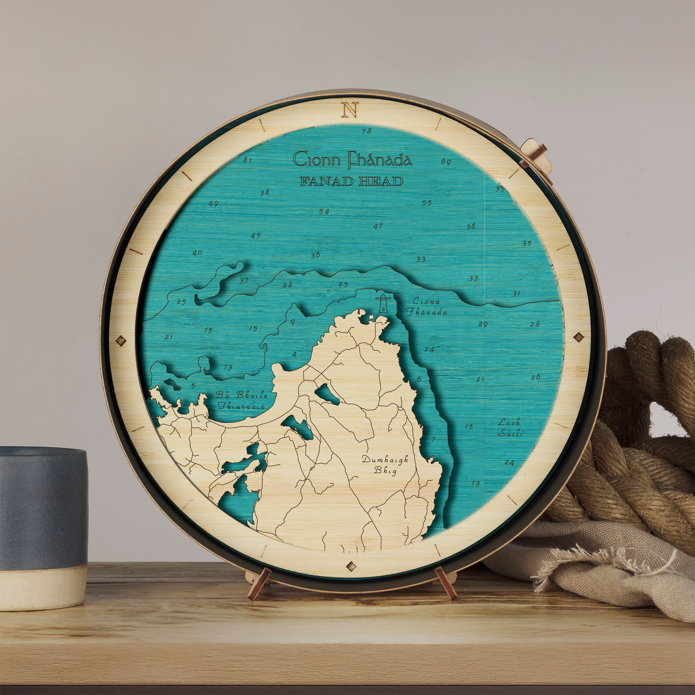 Donegal collection round wooden 3d maps