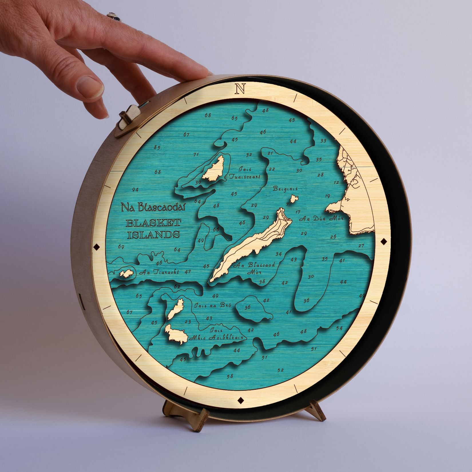 Blasket Islands COunty Kerry map art 3d wood map