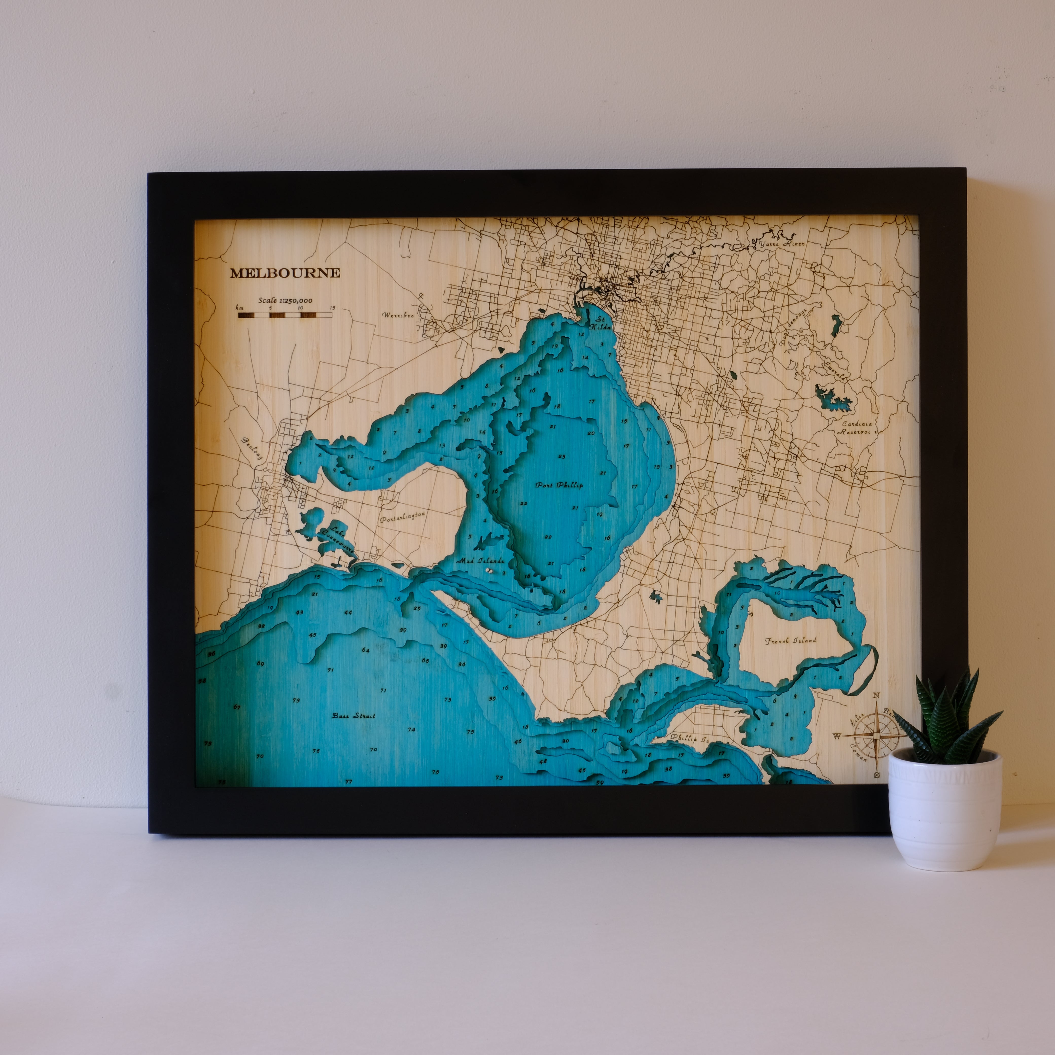 Melbourne 3d Wooden Map – Medium Size Handcrafted City Art