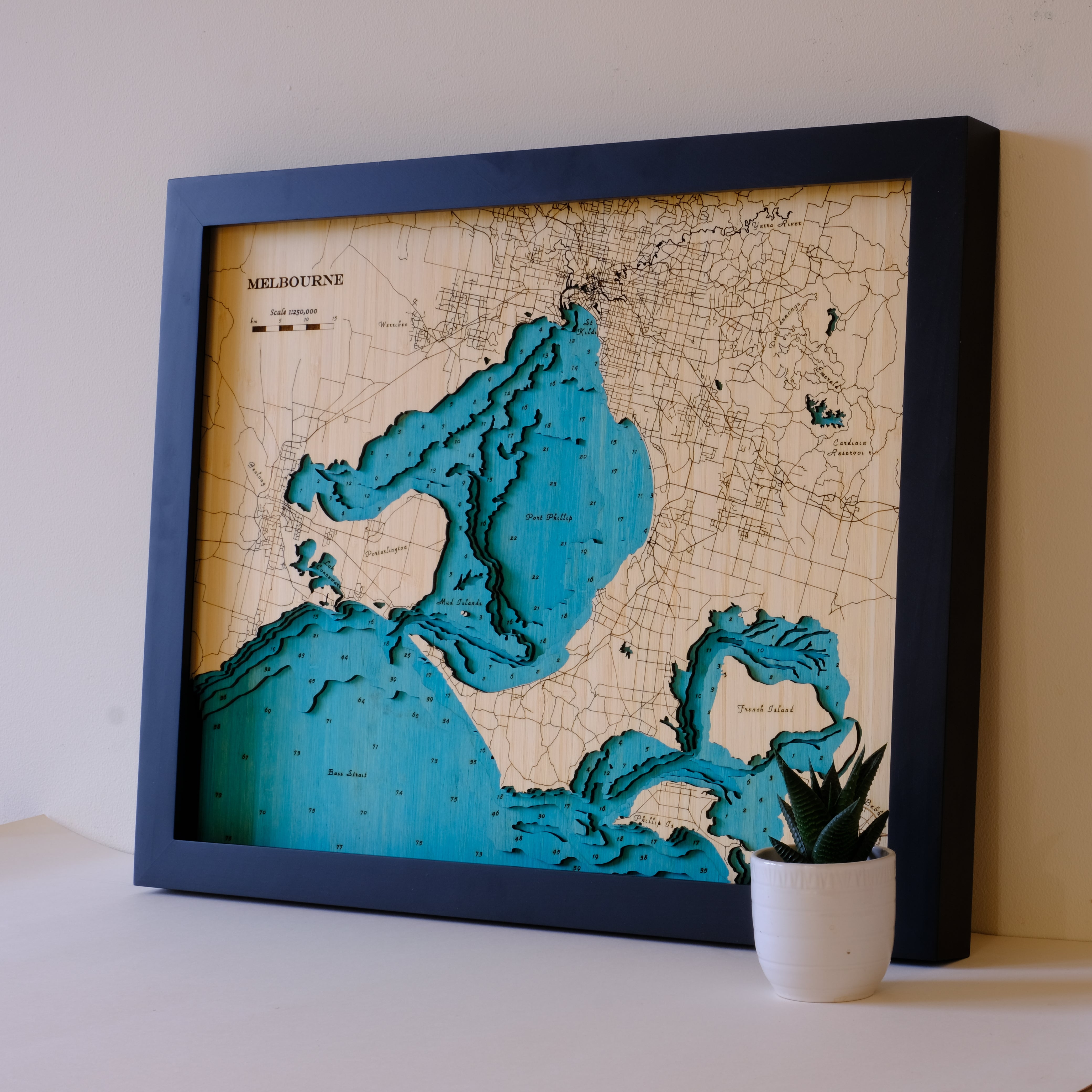 Melbourne 3d Wooden Map – Medium Size Handcrafted City Art