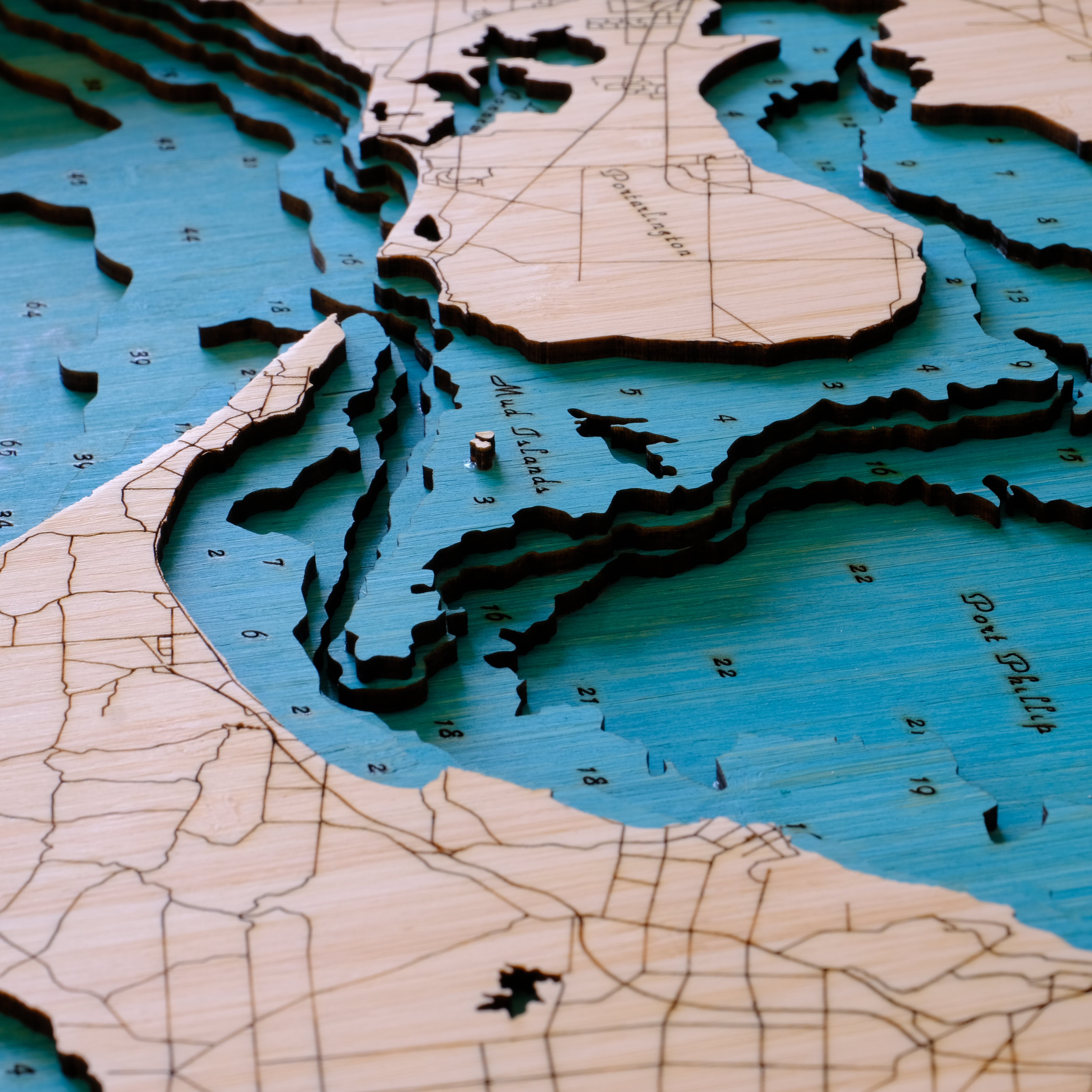 Melbourne 3d Wooden Map – Medium Size Handcrafted City Art