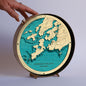 Cork collection round wooden 3d maps