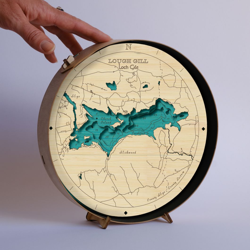 Sligo collection Round wooden 3d maps
