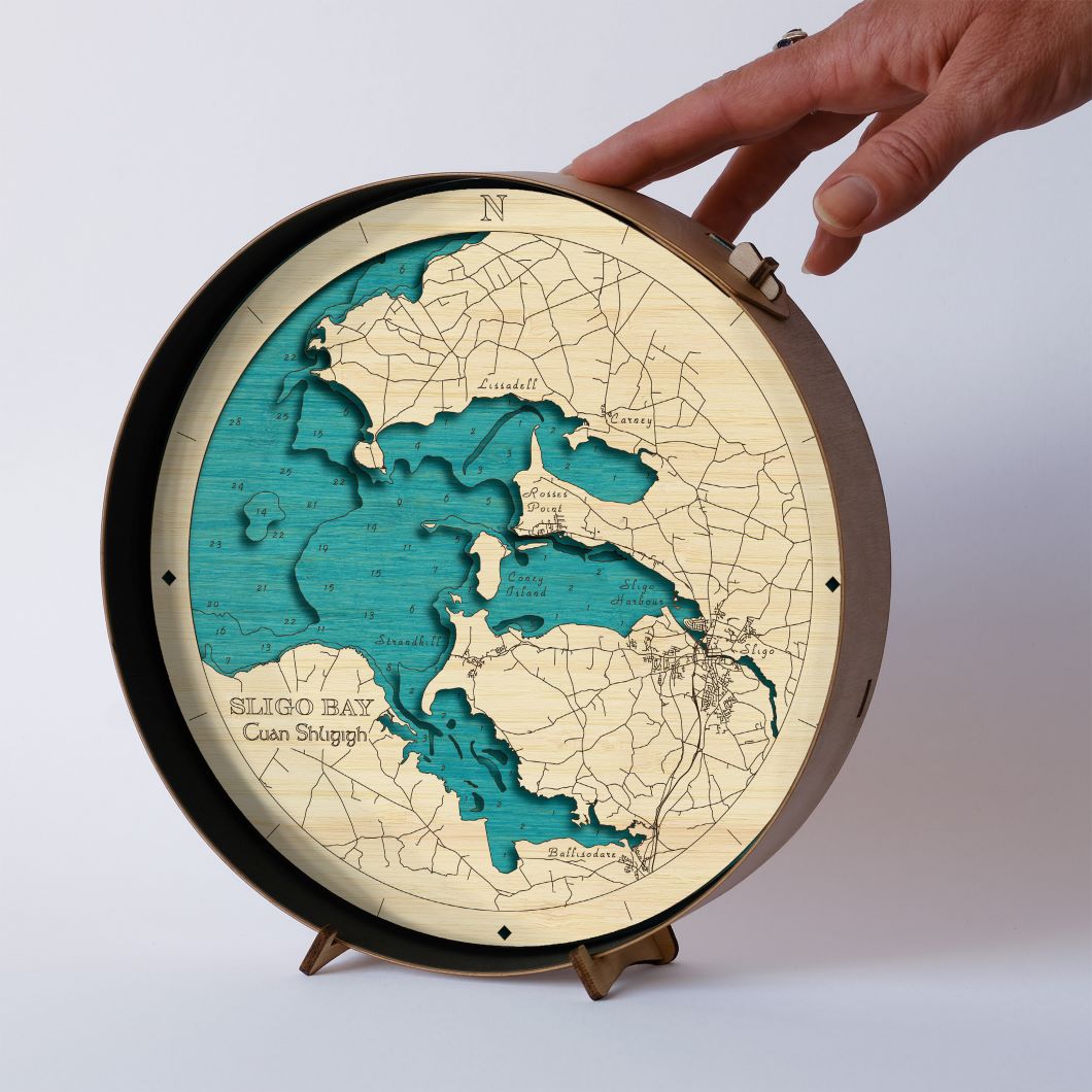 Sligo collection Round wooden 3d maps