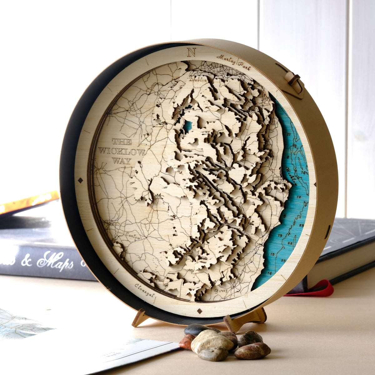The Wicklow Way Round 3D Wooden Map – Handcrafted Irish Landscape Wall Art